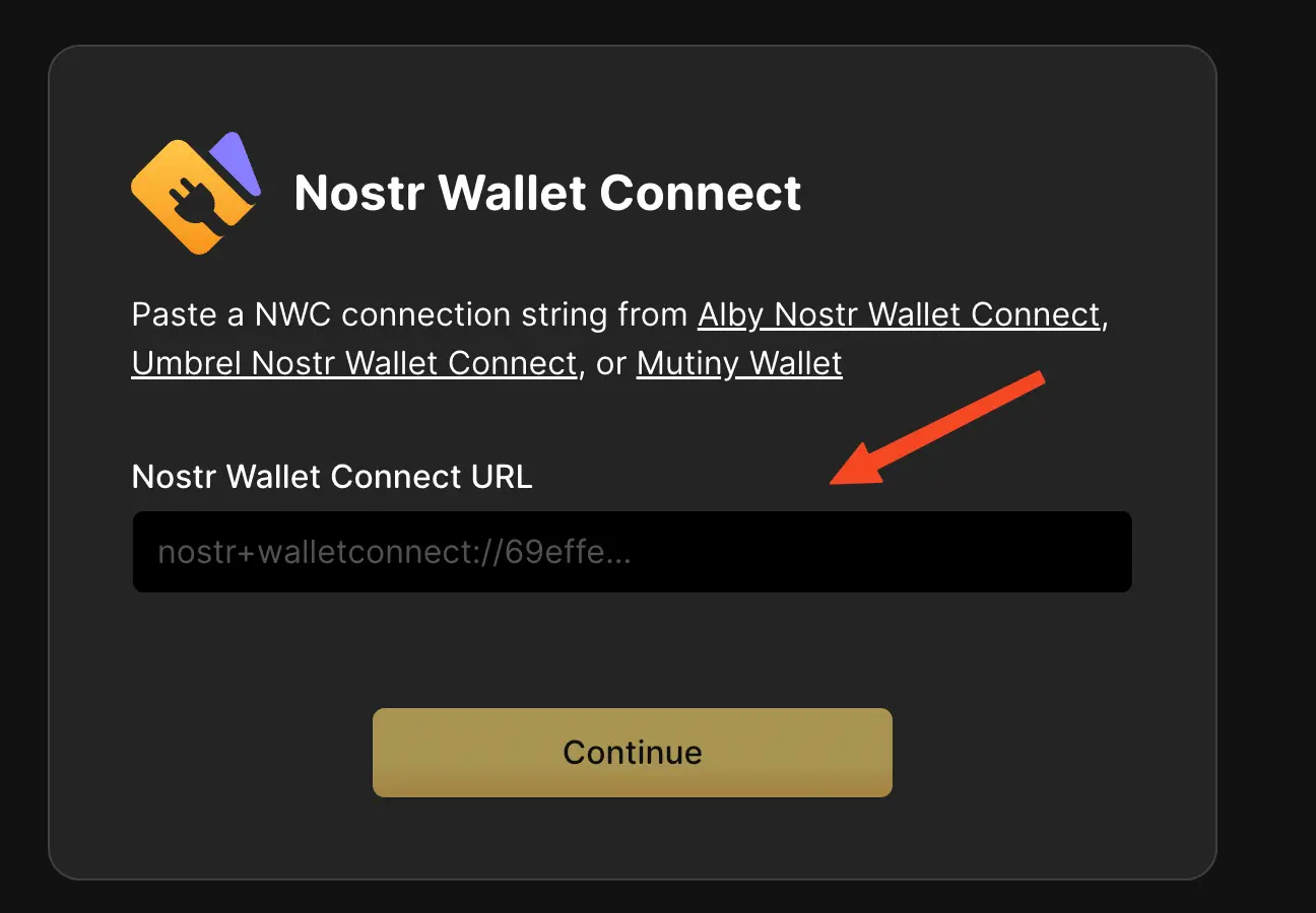 Paste the NWC code from Rizful