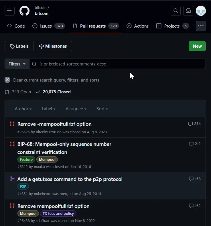 pull requests on Github