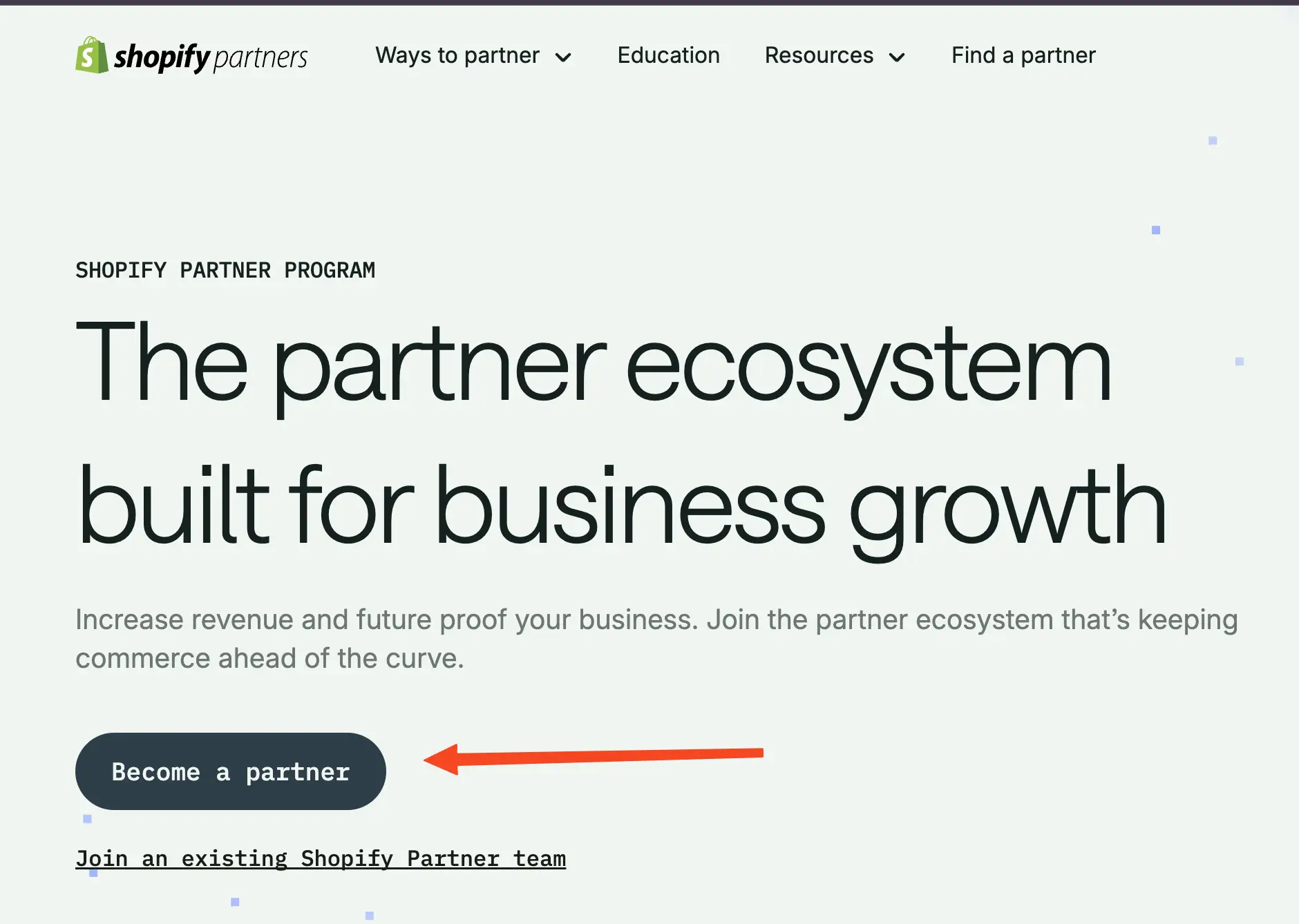 Click "Become a partner"