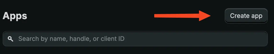 Click the "Create app" 