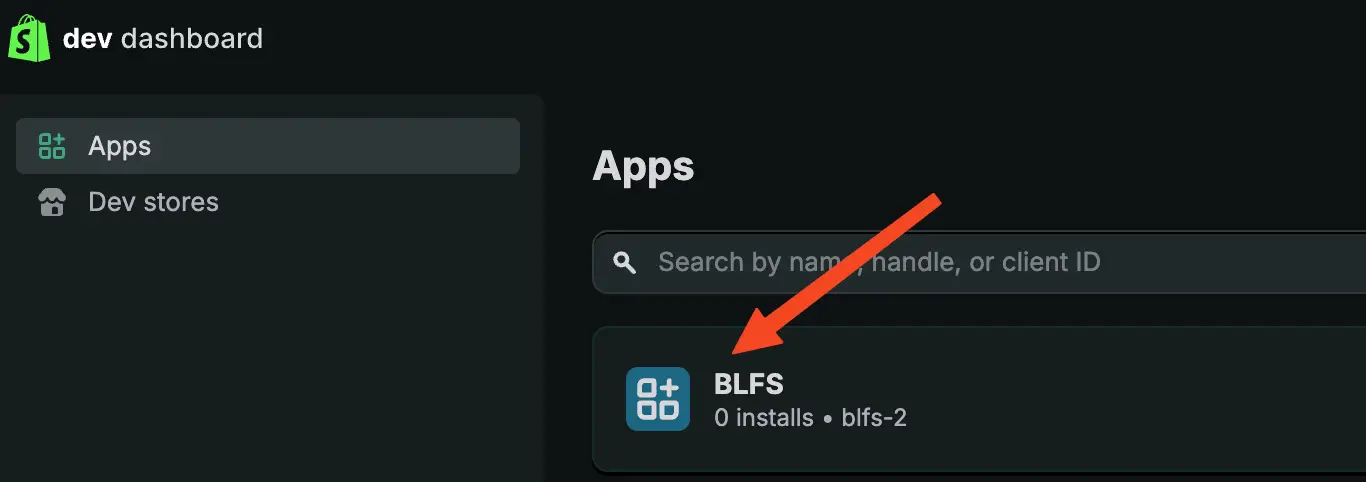 Click on the BLFS app to configure its distribution settings