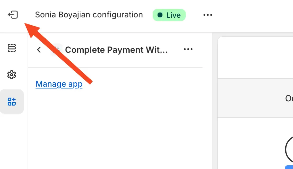 Exit back to Settings by clicking the back arrow