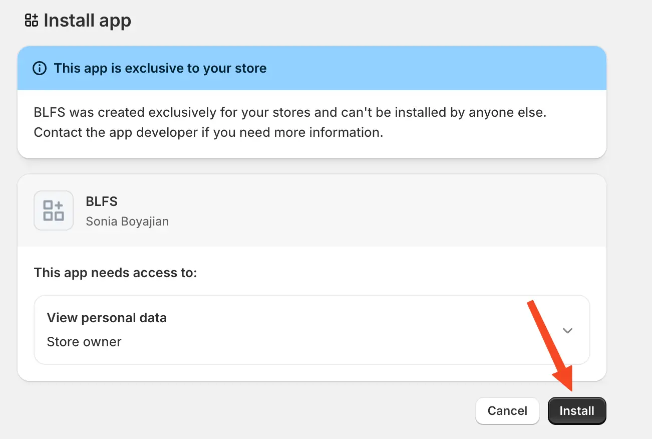 Use the "Install" button