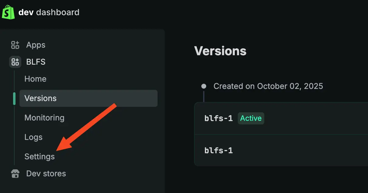 Navigate to "Settings" in the left sidebar