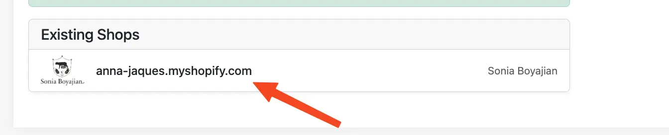Click on the name of the shop to proceed