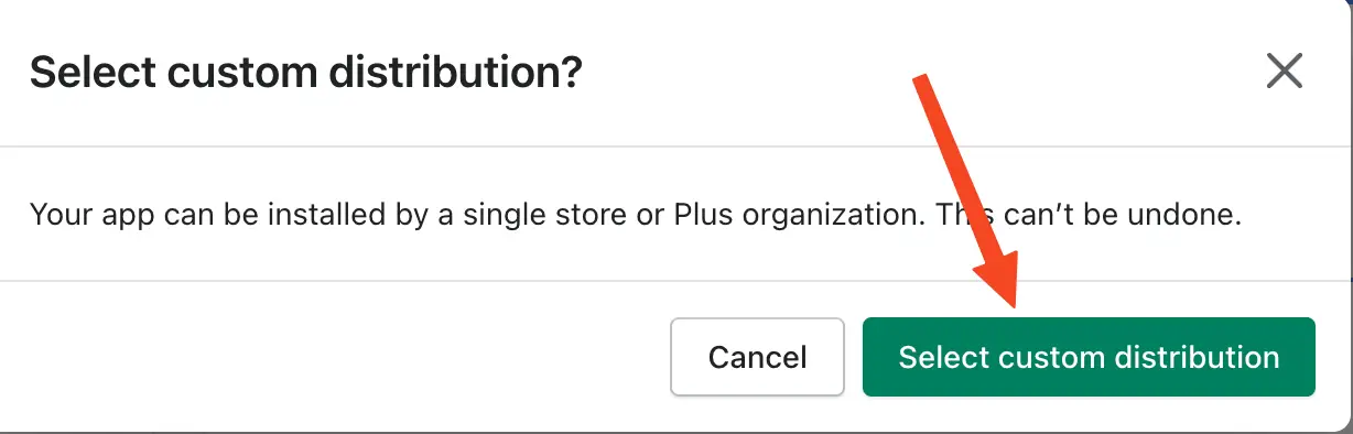 Confirm by selecting "Custom distribution" again