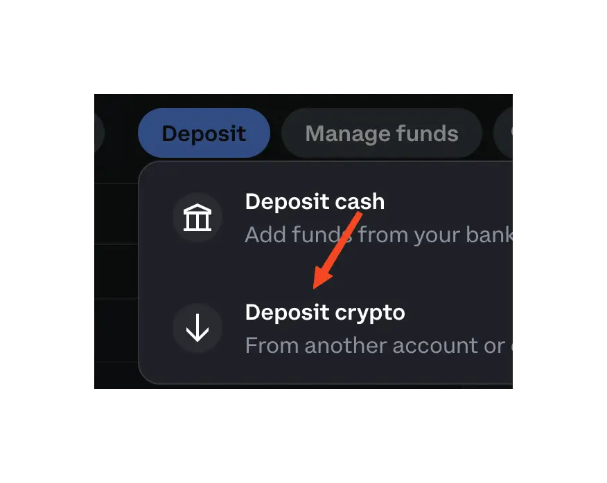 Select 'Deposit crypto' because we're living in the future