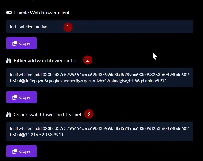 Watchtower directions on LN+