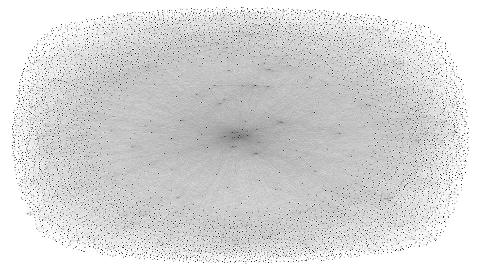 A map of the Lightning Network, April 2024. Created with a modified version of this script.