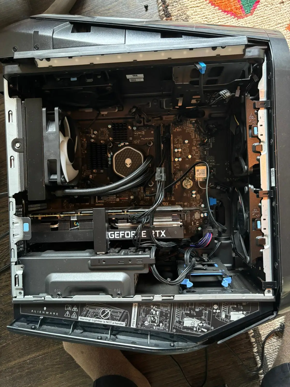 Our computer, with the side case off