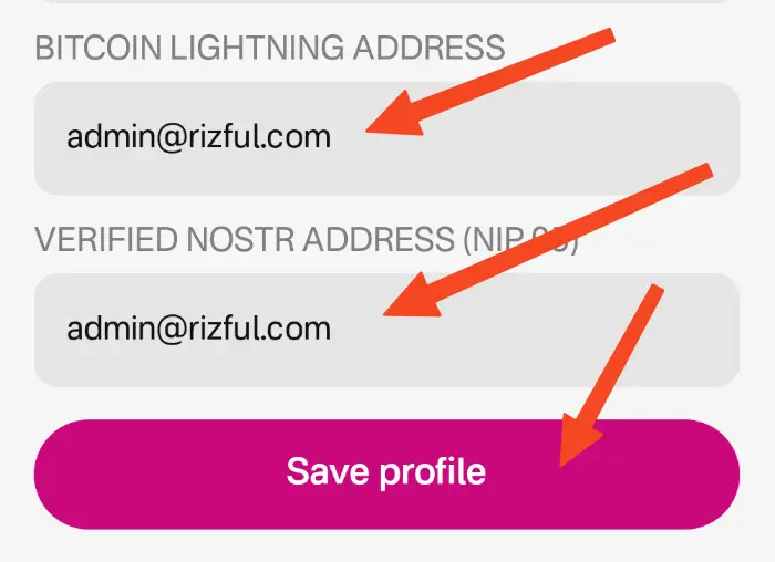 Paste your address, and save