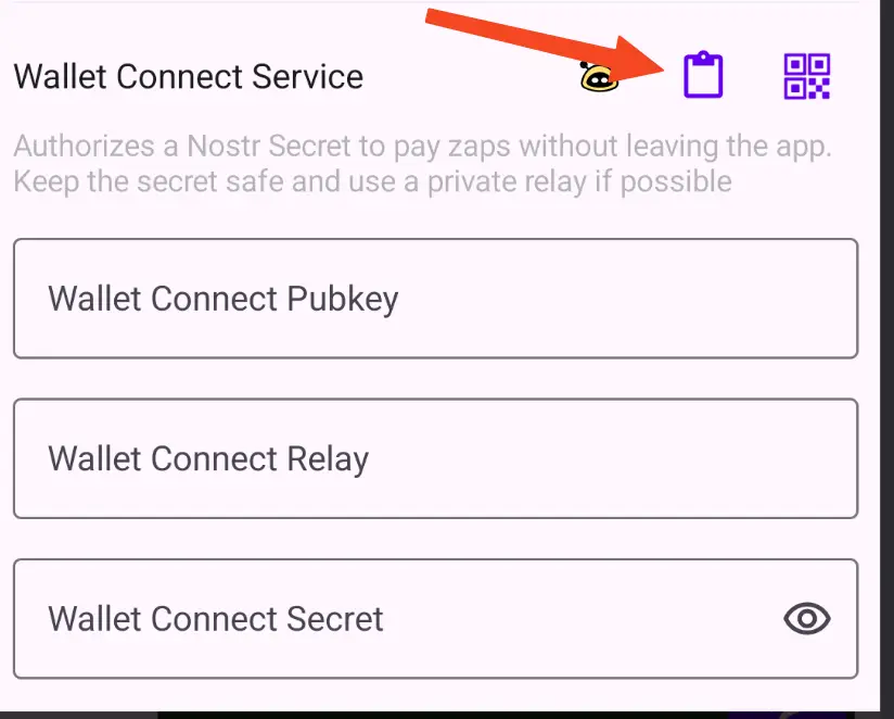 Paste your NWC connection string from Rizful