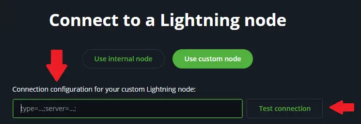 Paste your NWC code from Rizful (that looks like nostr+walletconnect://p&9XTp..) into the form field, and click 'Test connection'