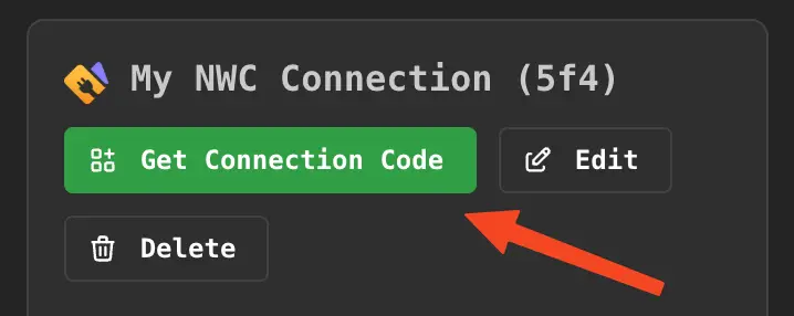 Click 'Get Connection Code' button