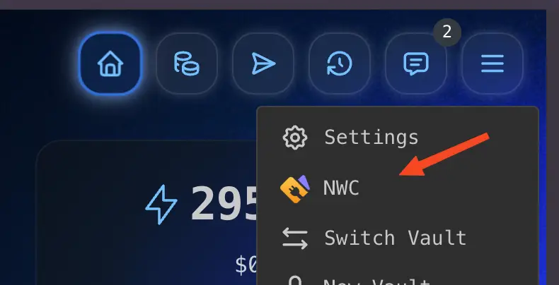 Open NWC from the main menu