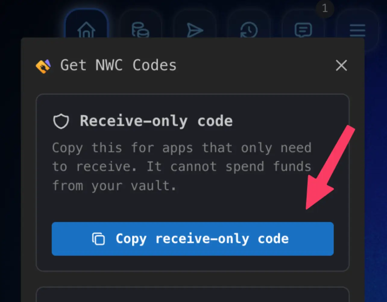 Copy the receive-only NWC code