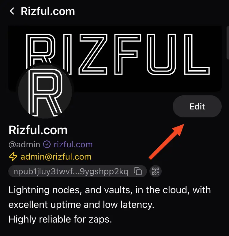 In your Jumble.social profile, tap 'Edit'
