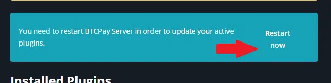 Restart BTCPay server