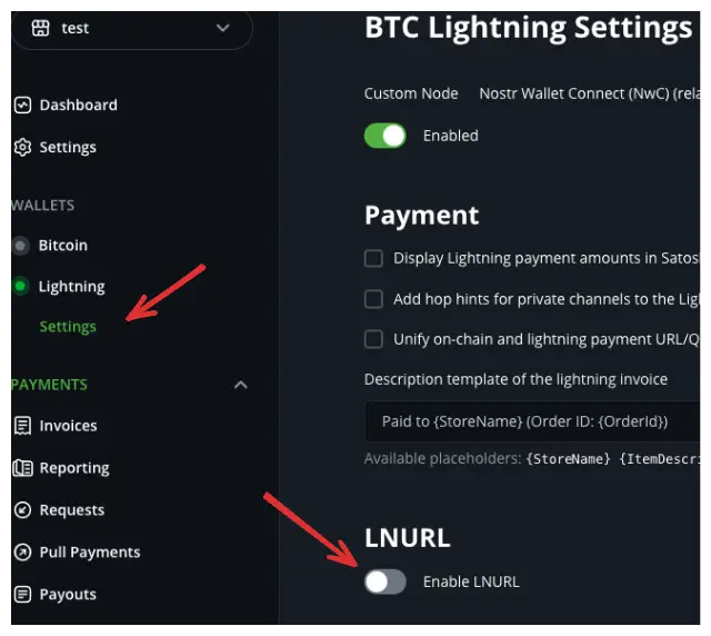 Under Wallets / Lightning / Settings, make sure 'Enable LNURL' is unchecked