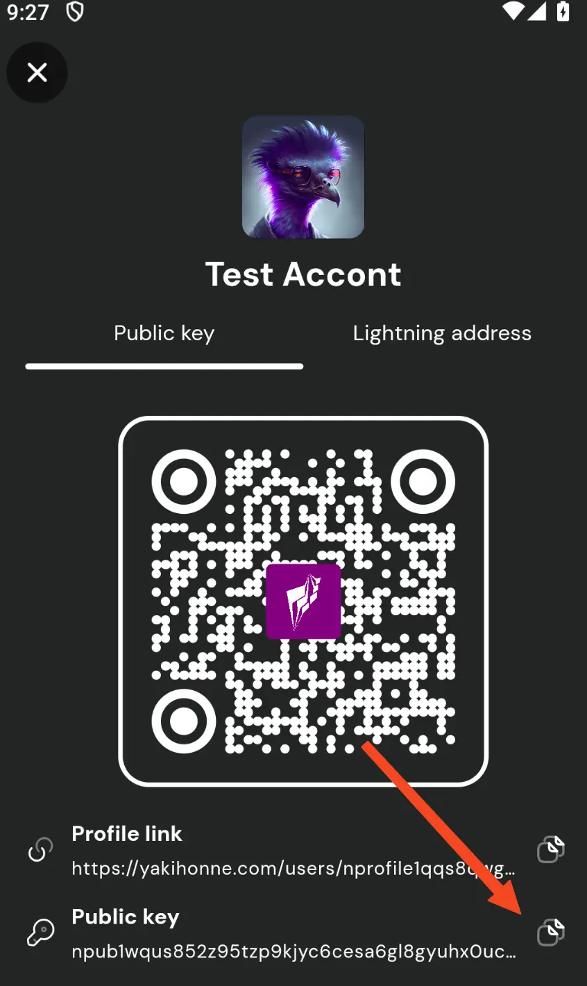 Copy your public key to your clipboard